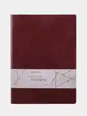 Тетрадь A5 48л, клетка, экокожа, бордовый, BRAUBERG VIVA, 403891