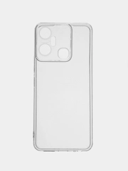 Чехол для Infinix Smart 6 Plus, с защитой камеры, силикон, прозрачный, плотный
