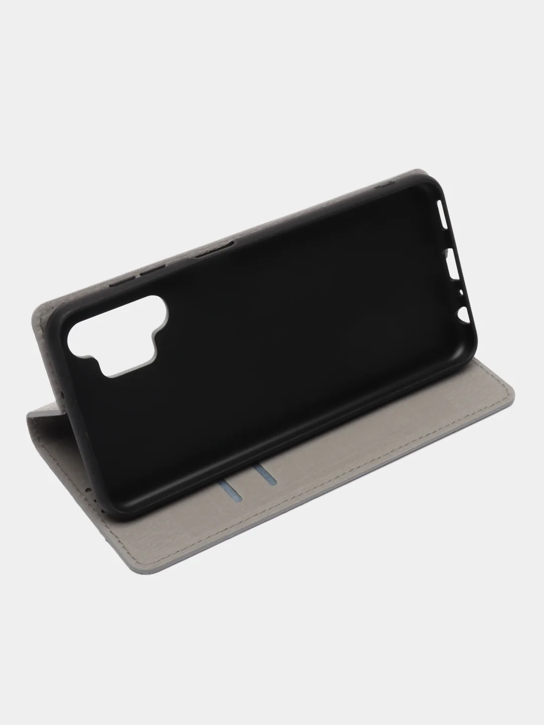 Серый чехол книжка Rich Boss для Samsung A13, экокожа, нубук, с визитницей