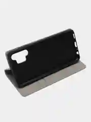 Серый чехол книжка Rich Boss для Samsung A13, экокожа, нубук, с визитницей