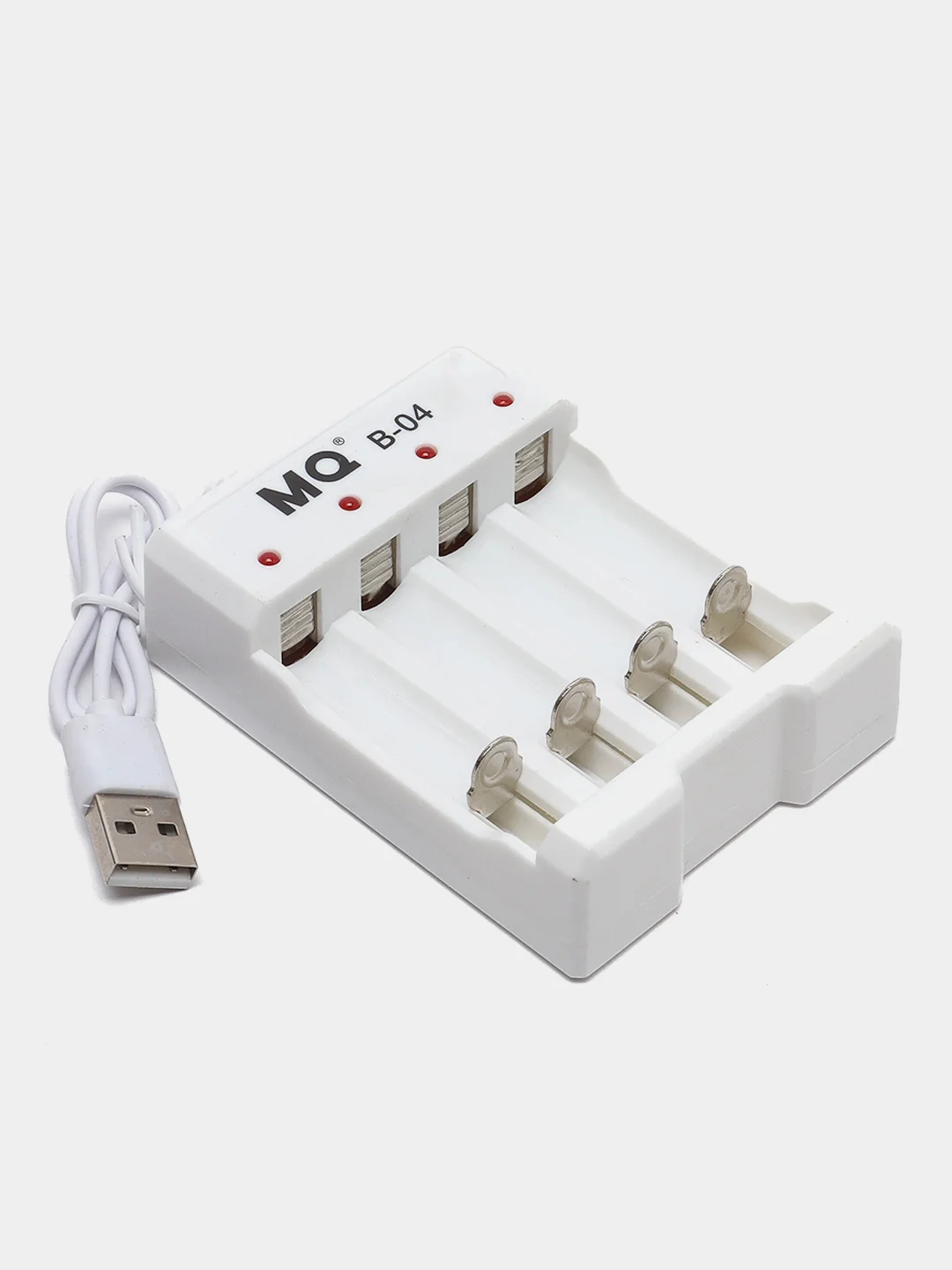 Белый зарядное устройство для ААА и АА аккумуляторов 1,2 и 1,5 В с USB кабелем