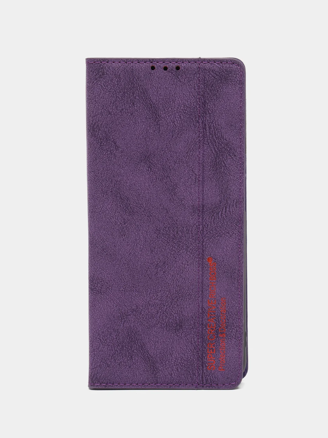 Фиолетовый чехол книжка Rich Boss для Samsung A13, экокожа, нубук, с визитницей