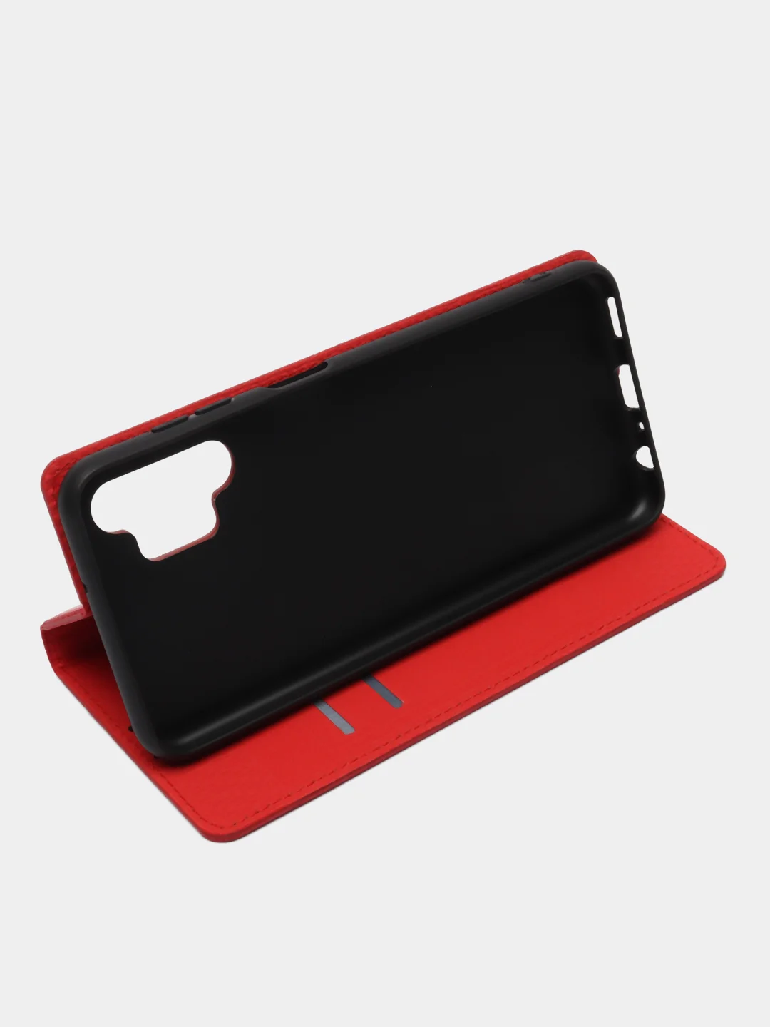 Красный чехол книжка Rich Boss для Samsung A13, экокожа, нубук, с визитницей