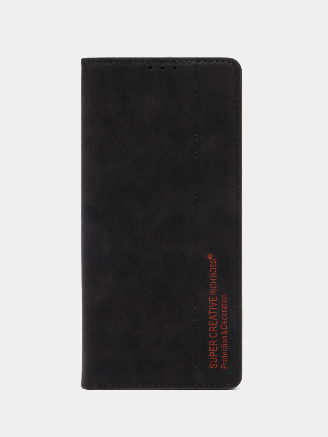 Черный чехол книжка Rich Boss для Samsung A13, экокожа, нубук, с визитницей