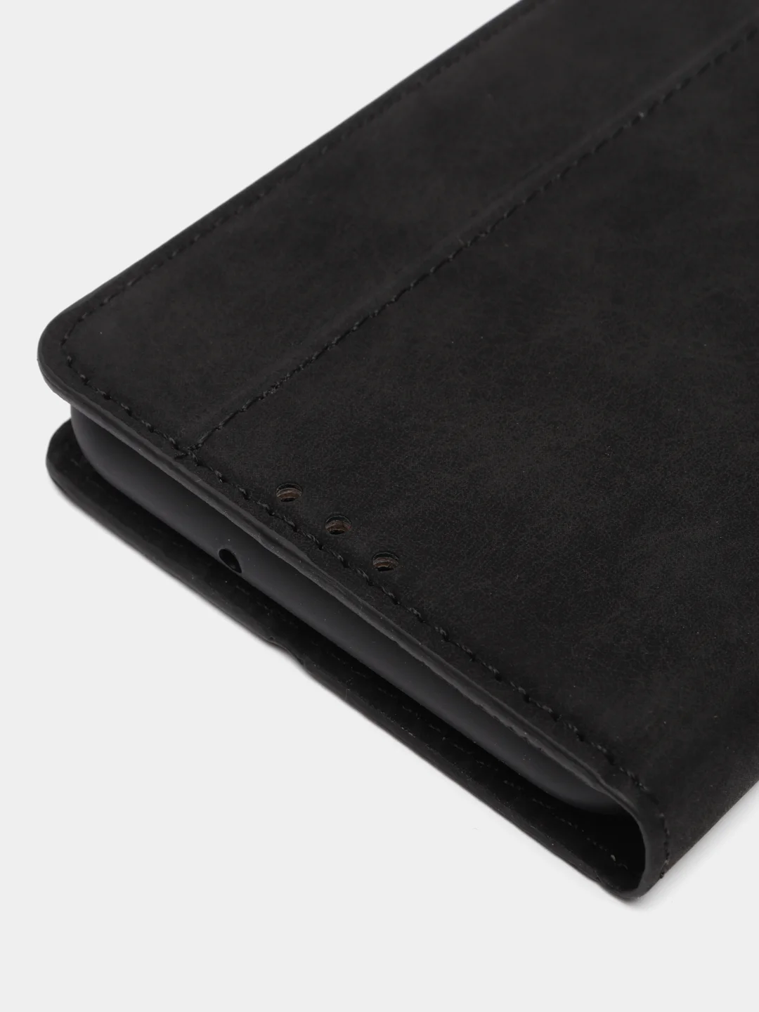 Черный чехол книжка Rich Boss для Samsung A13, экокожа, нубук, с визитницей