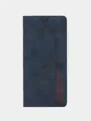 Синий чехол книжка Rich Boss для Samsung A13, экокожа, нубук, с визитницей