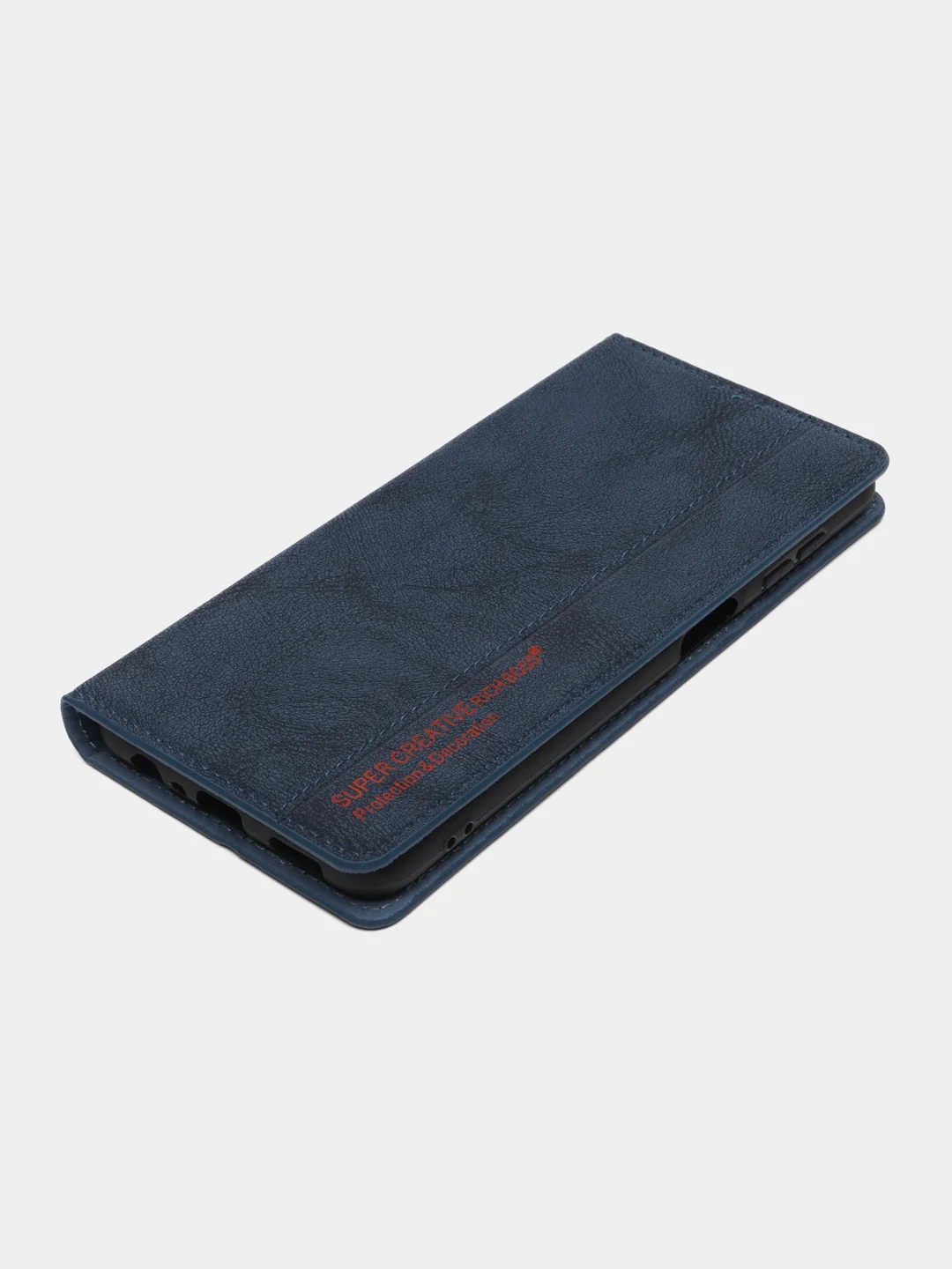 Синий чехол книжка Rich Boss для Samsung A13, экокожа, нубук, с визитницей