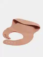 Коралловый меланж нагрудник детский, силиконовый, с карманом