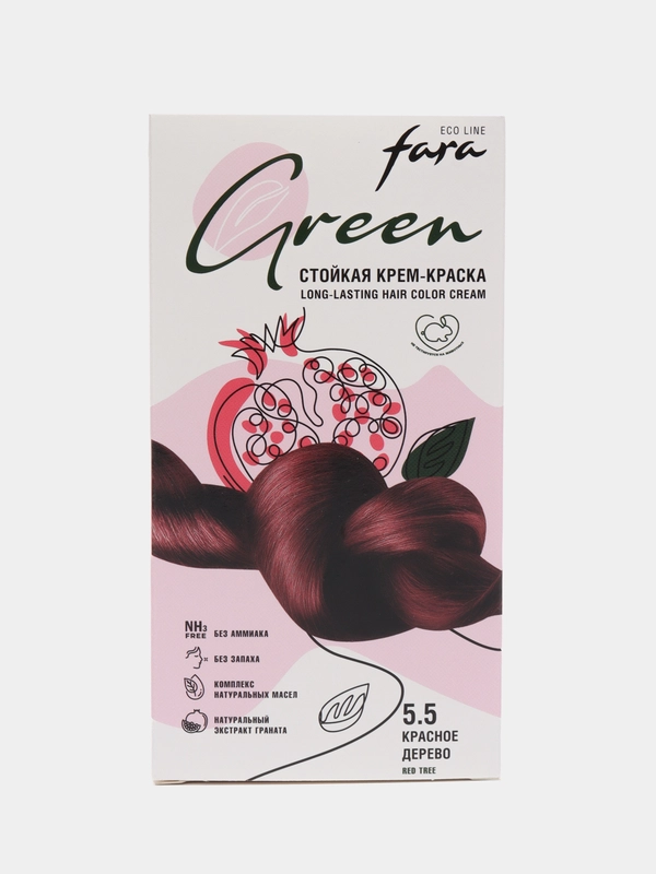 Крем-краска для волос Fara Eco Line, тон 5.5 "Красное дерево", стойкая