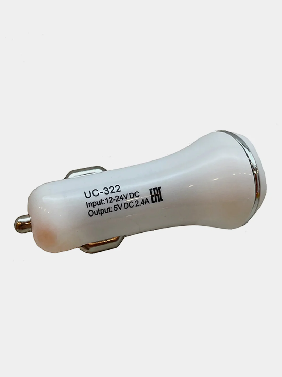 Белый usb автомобильное зарядное устройство 2 порта (от прикуривавтеля)