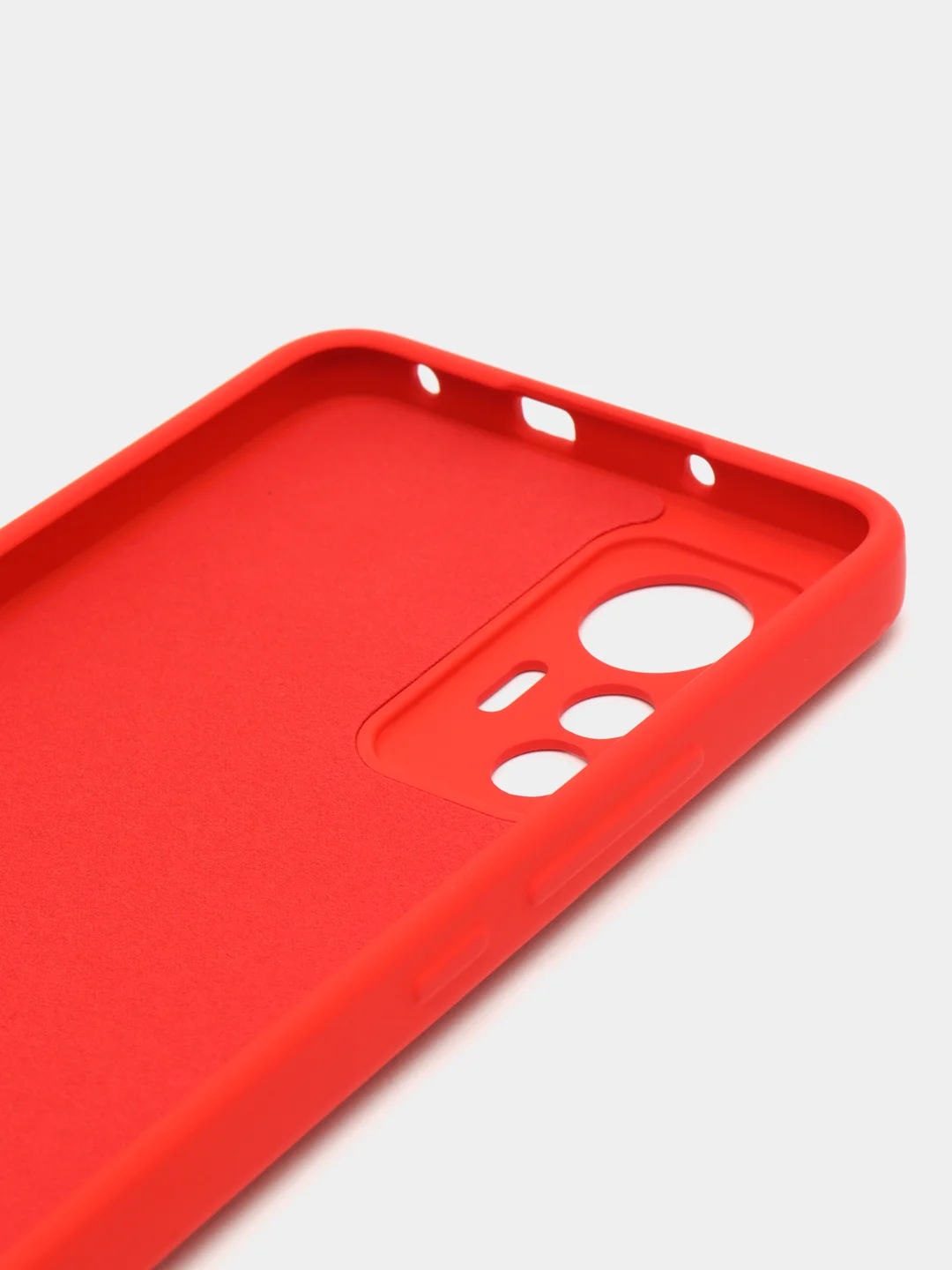 Красный чехол Xiaomi 12 Lite Сяоми 12 Лайт силиконовый закрый низ бархат внутри Silicone Cover