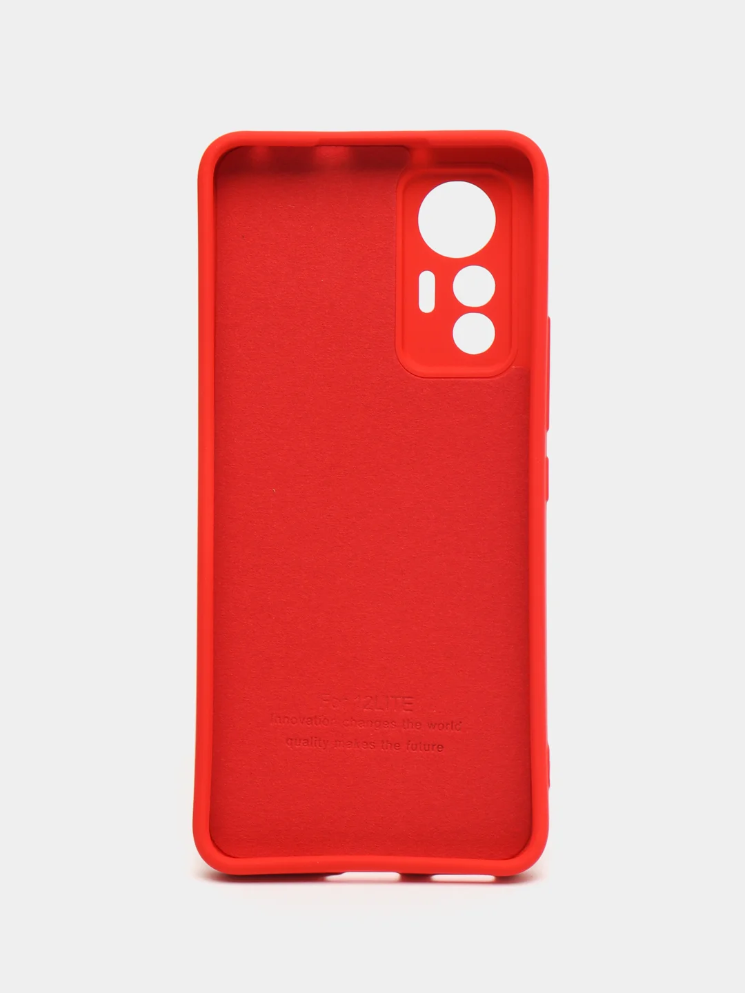 Красный чехол Xiaomi 12 Lite Сяоми 12 Лайт силиконовый закрый низ бархат внутри Silicone Cover