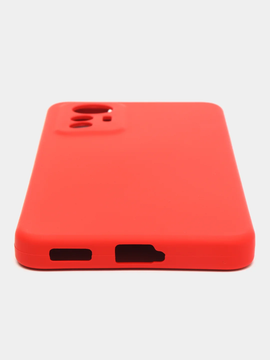 Красный чехол Xiaomi 12 Lite Сяоми 12 Лайт силиконовый закрый низ бархат внутри Silicone Cover
