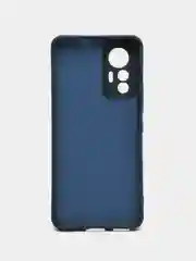 Темно-синий чехол Xiaomi 12 Lite Сяоми 12 Лайт силиконовый закрый низ бархат внутри Silicone Cover