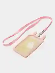 Пастельно-коралловый бейдж с лентой для пропуска, прозрачный