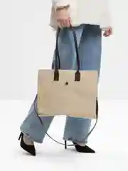 Бежевый женская сумка, вельветовая
