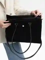 Черный женская сумка, вельветовая