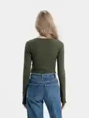 Оливковый боди кофта женское с длинными рукавами с пальцем