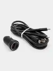 Черный автомобильное зарядное устройство в прикуриватель 100W с Type-C, USB с быстрой зарядкой