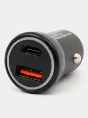 Черный автомобильное зарядное устройство в прикуриватель 100W с Type-C, USB с быстрой зарядкой