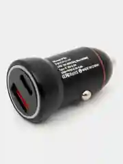 Черный автомобильное зарядное устройство в прикуриватель 100W с Type-C, USB с быстрой зарядкой