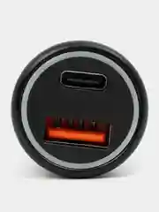 Черный автомобильное зарядное устройство в прикуриватель 100W с Type-C, USB с быстрой зарядкой