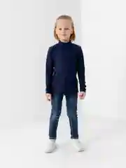 Темно-синий водолазка детская базовая, для мальчика 3-6 лет, 3 цвета