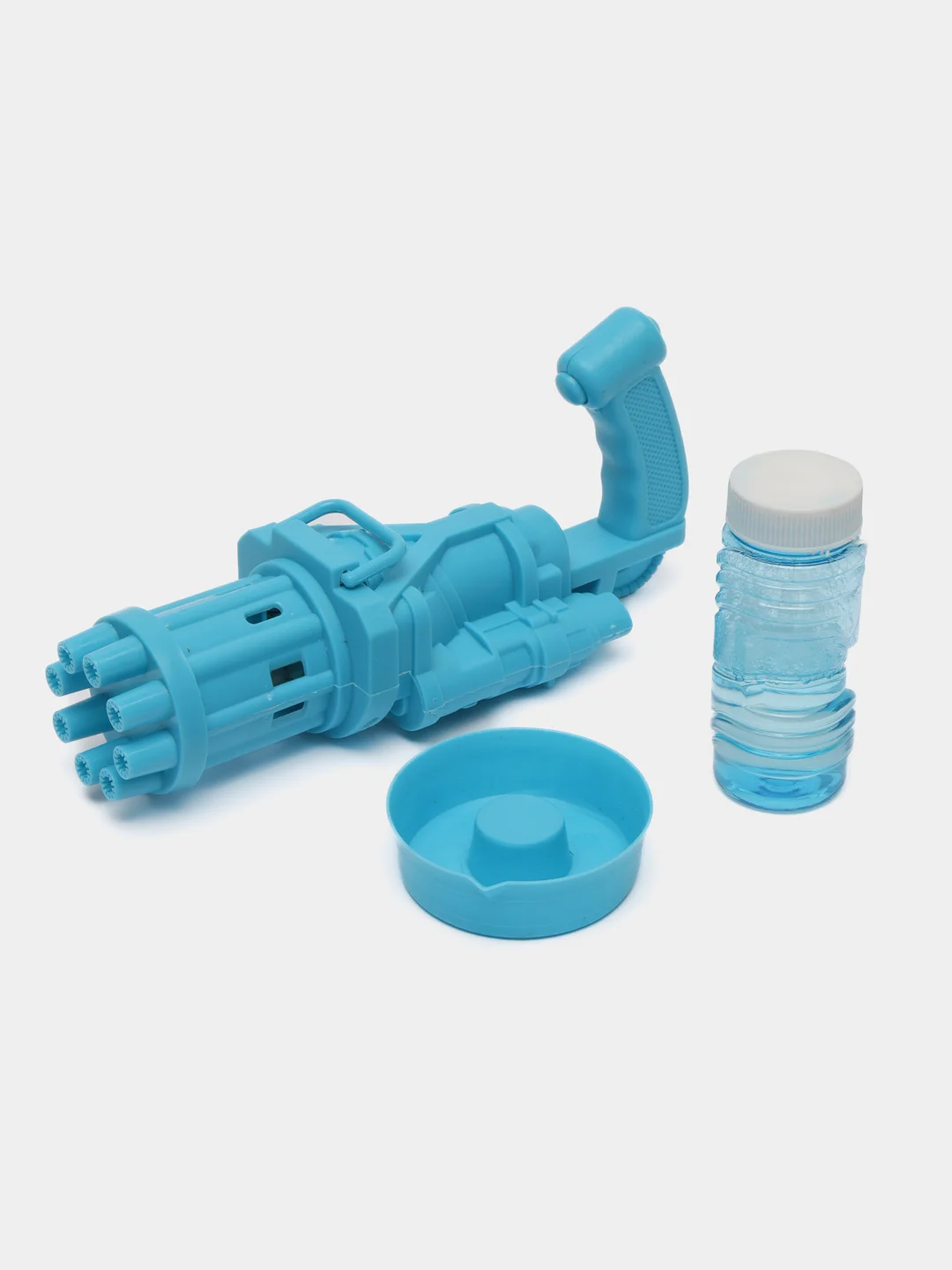 Голубой генератор для мыльных пузырей миниган BUBBLE GUN в виде пистолета-пулемета