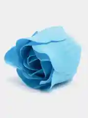 Синий подарочный набор из 3 мыльных роз в коробочке "сердце" с бантом, 9 цветов