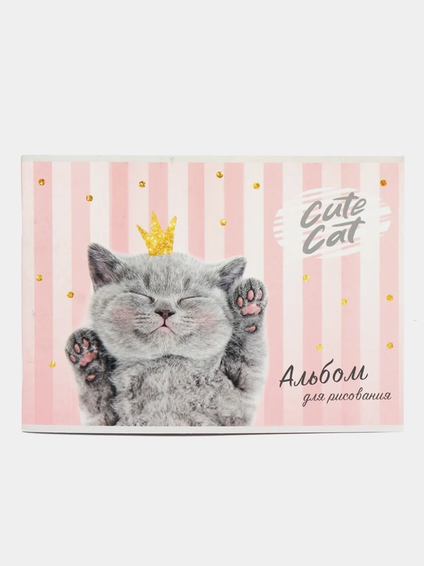 Альбом для рисования "Cat lady" А4, 40 листов на скрепке, обложка мелованный картон