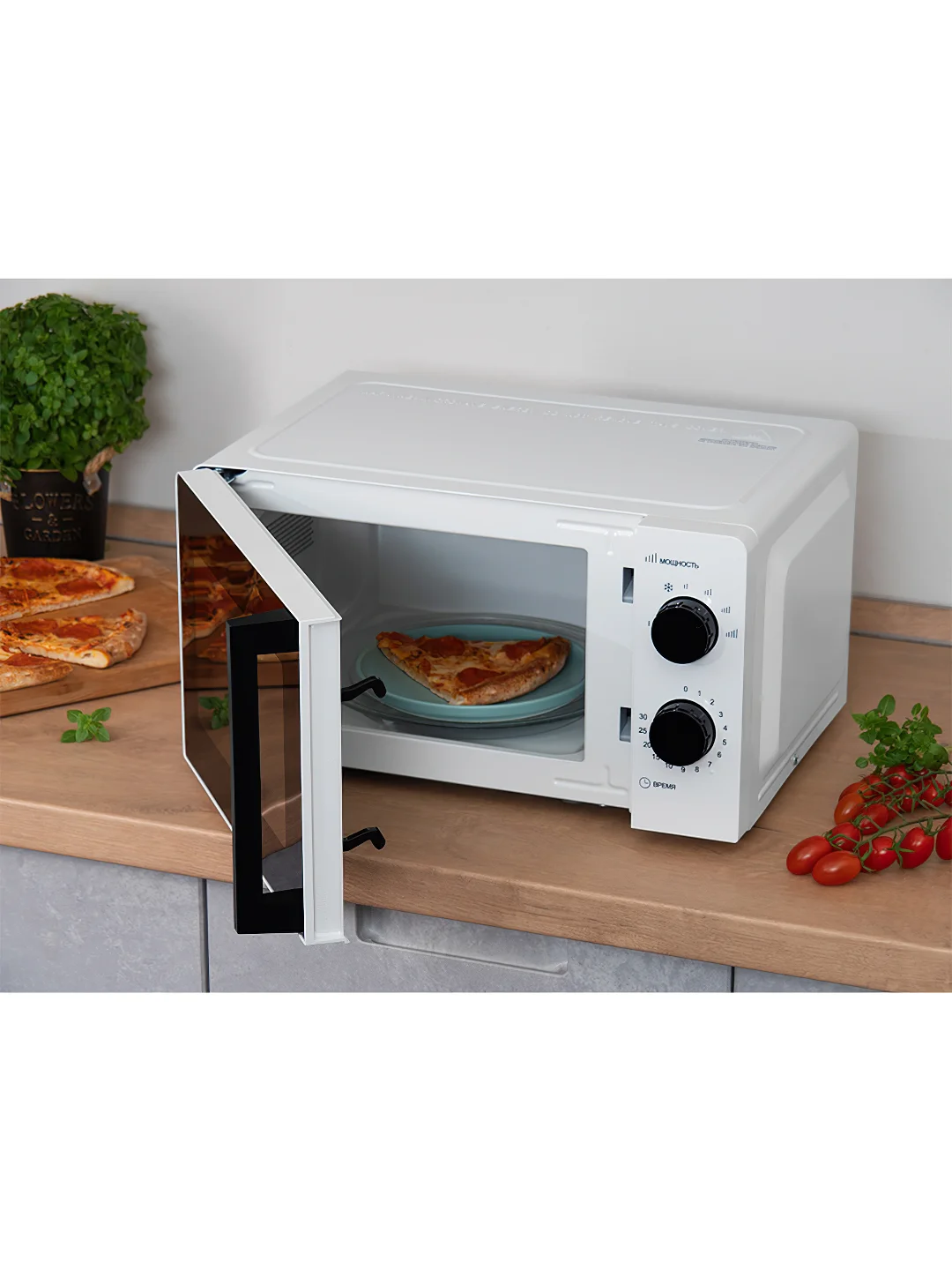 Белый микроволновая печь Harper HMW-20SM01, 700 Вт, 20 л, 6 режимов мощности