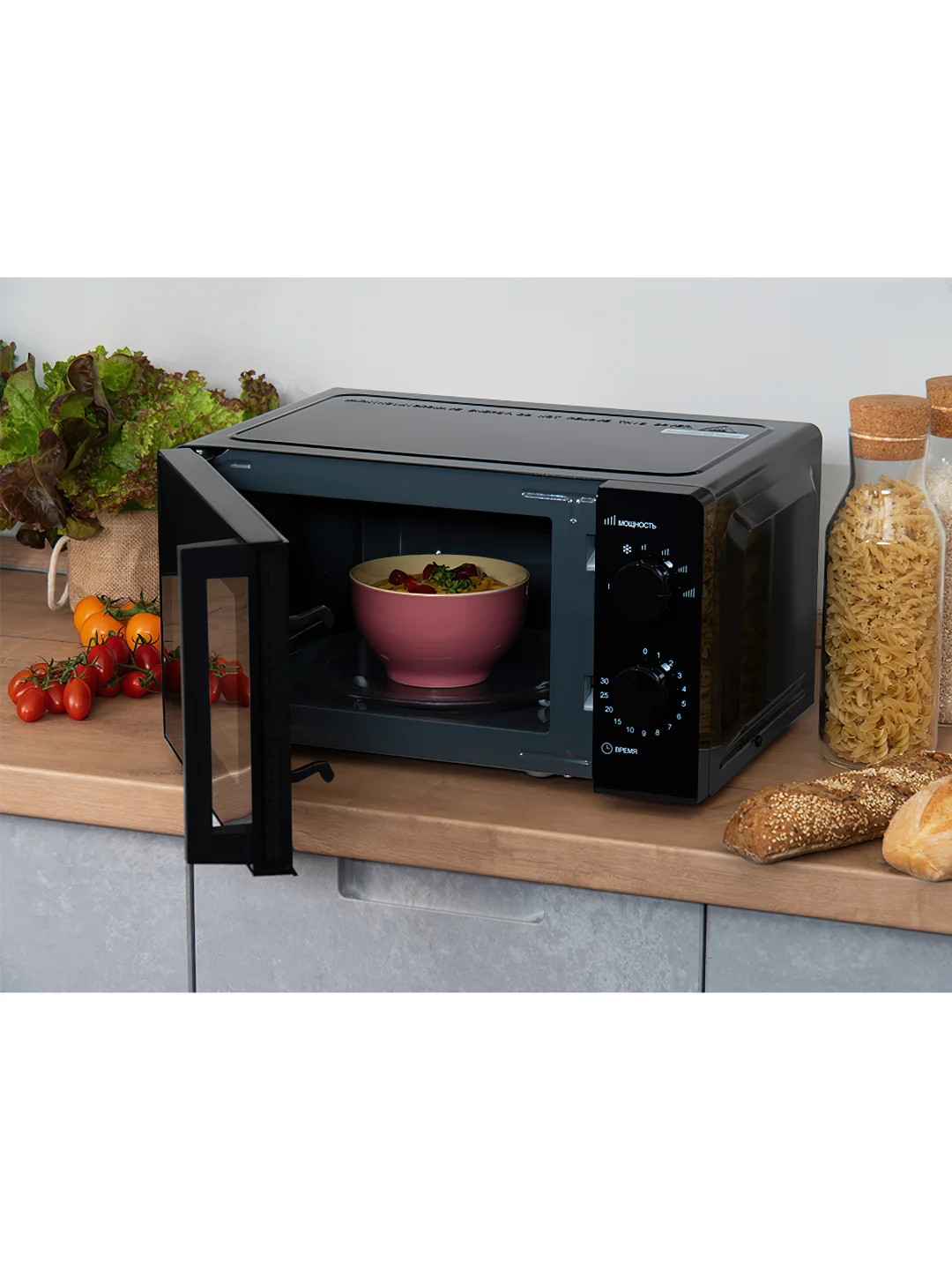 Белый микроволновая печь Harper HMW-20SM01, 700 Вт, 20 л, 6 режимов мощности