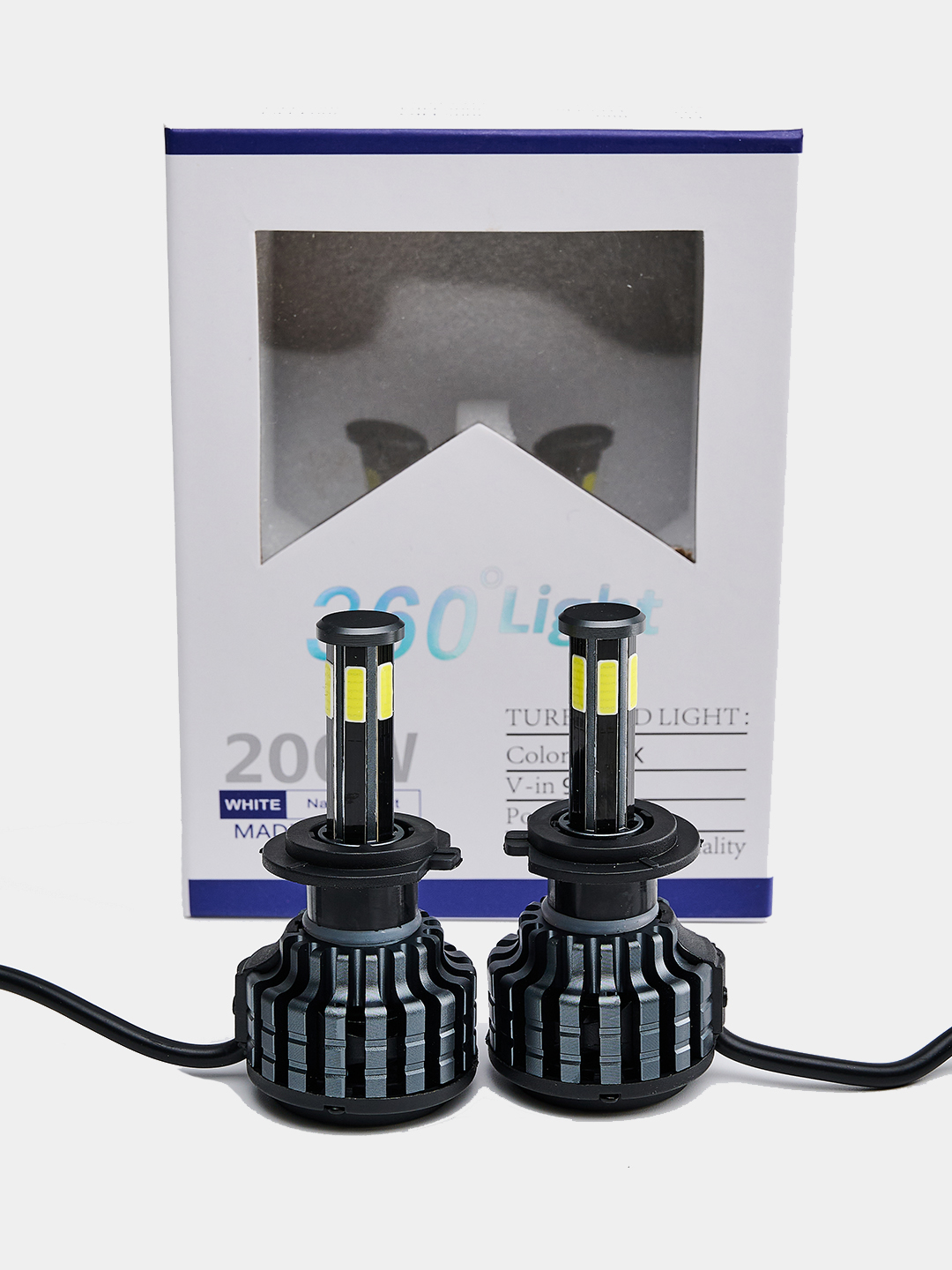 Светодиодные лампы LED H1, H3,H7, H11/H8/H9, 9006/НВ4, 360 град., 6000K,  50W, 9-30V, IP67 купить по цене 1124.37 ₽ в интернет-магазине KazanExpress