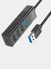 USB-концентратор 4 в 1 HOCO HB25, разветвитель на 4 порта, 3USB 2.0+1USB 3.0