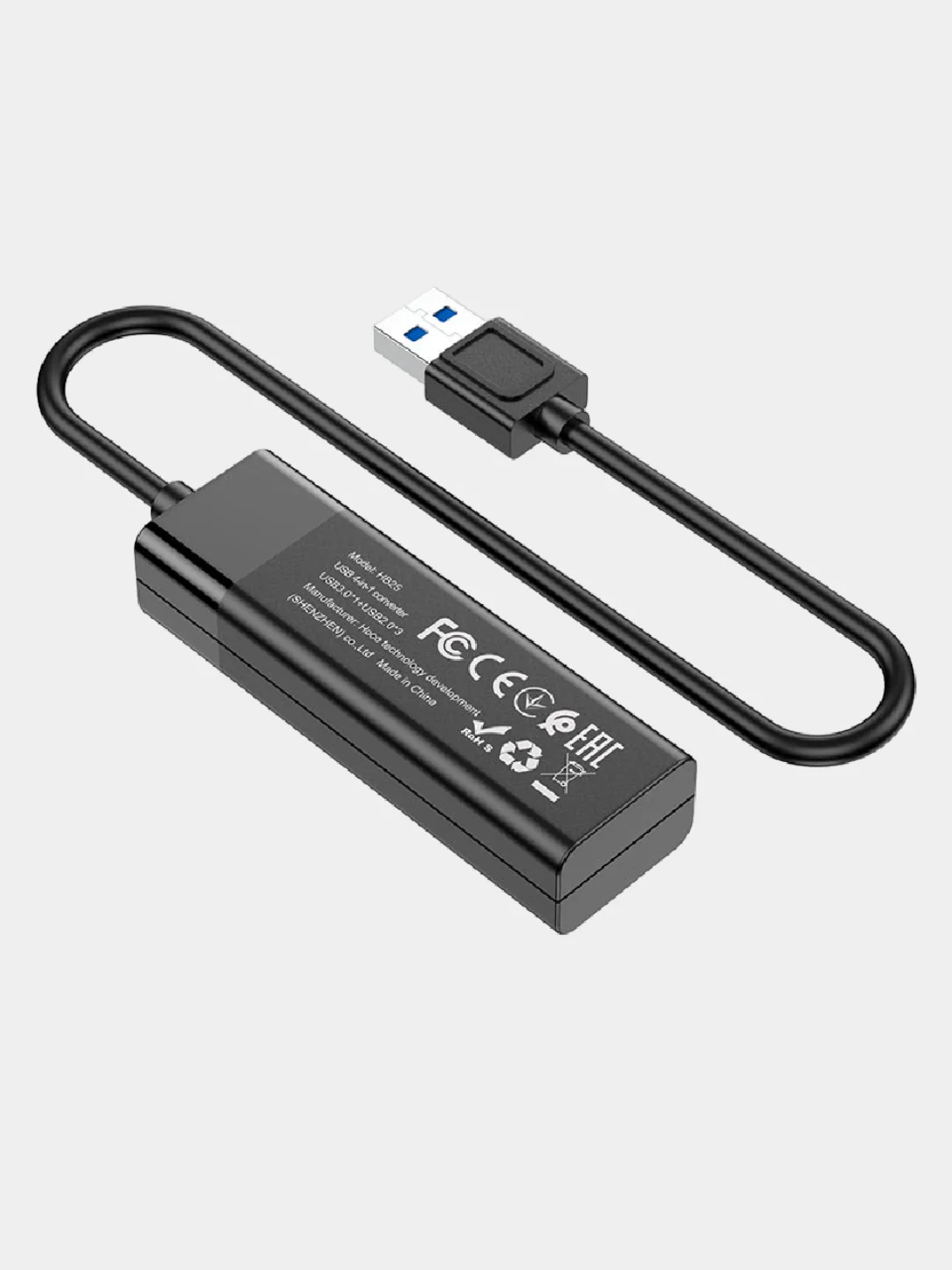 USB-концентратор 4 в 1 HOCO HB25, разветвитель на 4 порта, 3USB 2.0+1USB 3.0