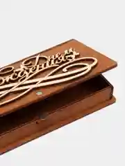 Бежевый открытка-шкатулка деревянная