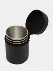 Черный стакан металлический, складной, стопка, кружка, набор туриста
