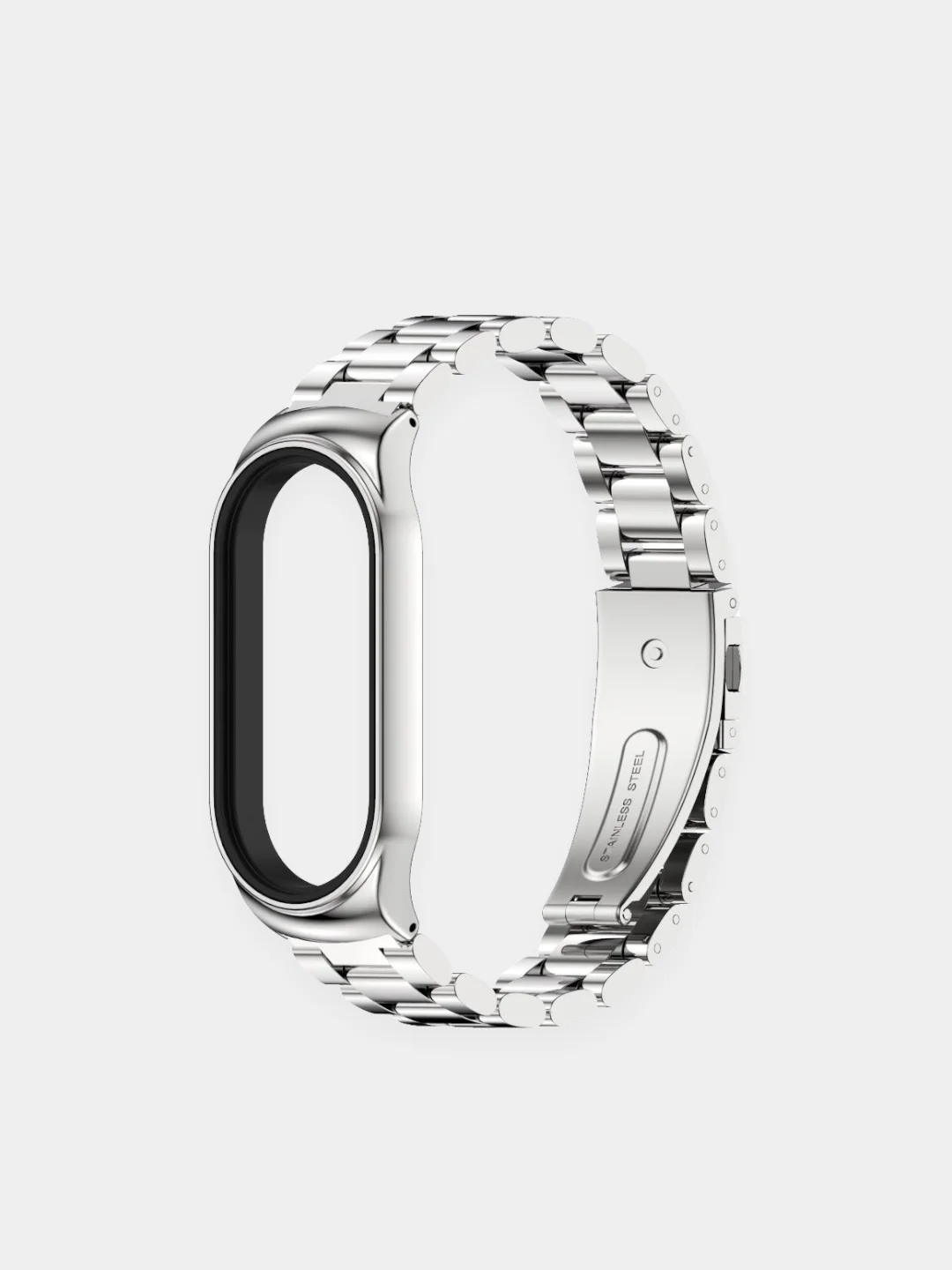 Серебряный металлический ремешок для Xiaomi Mi Band 3 / 4 / 5 / 6