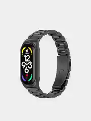 Угольный металлический ремешок для Xiaomi Mi Band 3 / 4 / 5 / 6