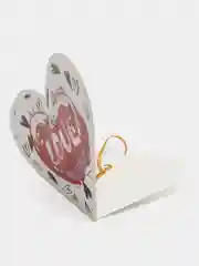 Серый металлик валентинка открытка 7,5х7,5