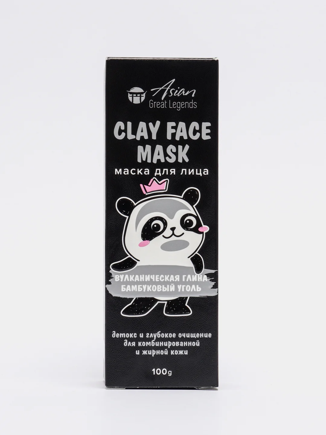 Черный маска для лица c глиной  Asian Great Legends Панда,100 ml