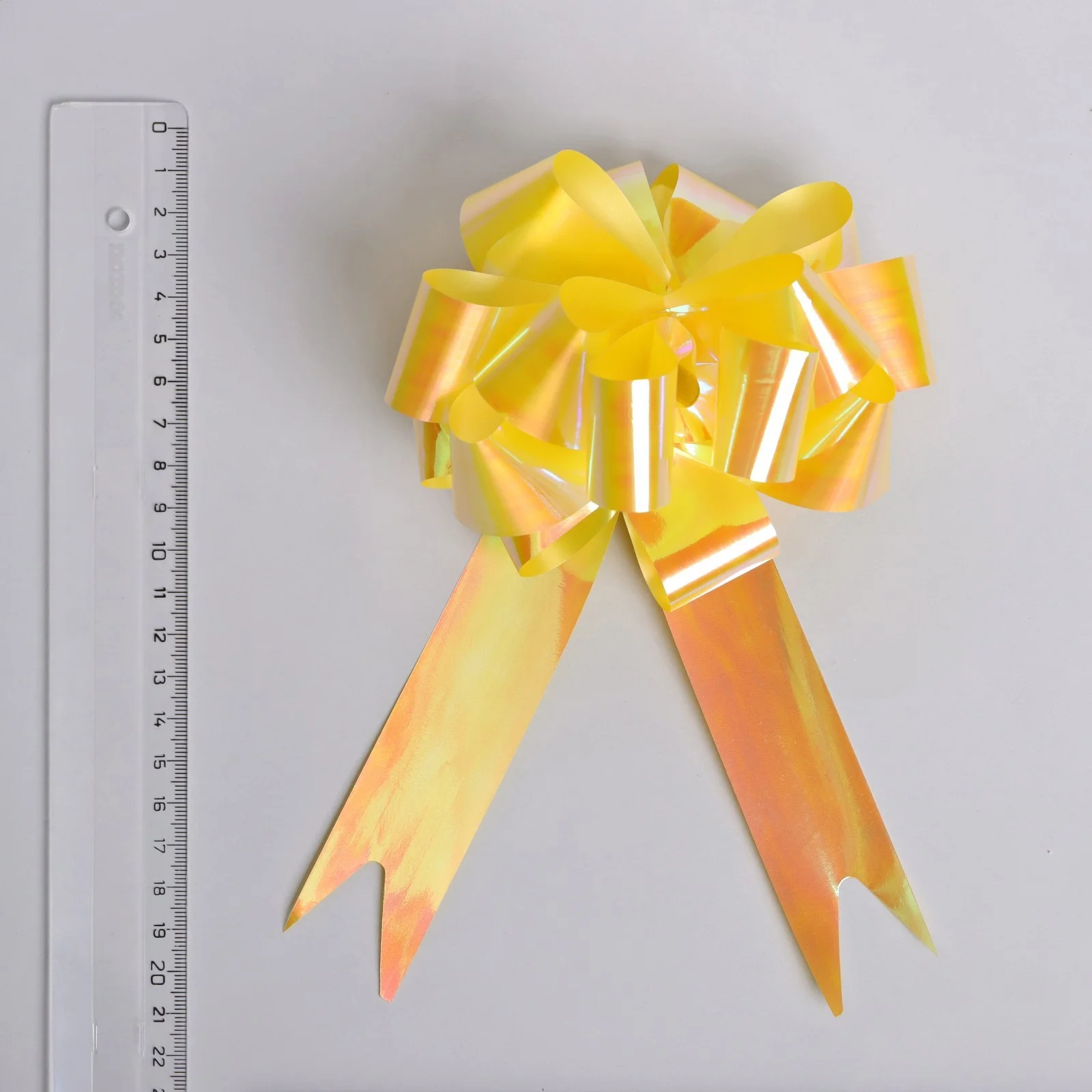 Желтый бант для упаковки подарка, 7,5 см