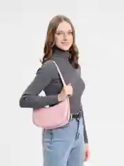 Розовый сумка-багет женская