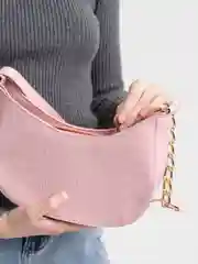 Розовый сумка-багет женская