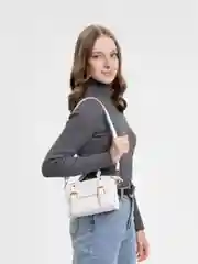 Белый женская сумка кросс боди через плечо