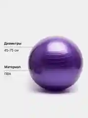Пурпурный мяч гимнастический фитбол для фитнеса, с насосом 55-75 см