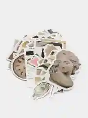 Серый стикеры "Картины", искусство, наклейки 50 штук