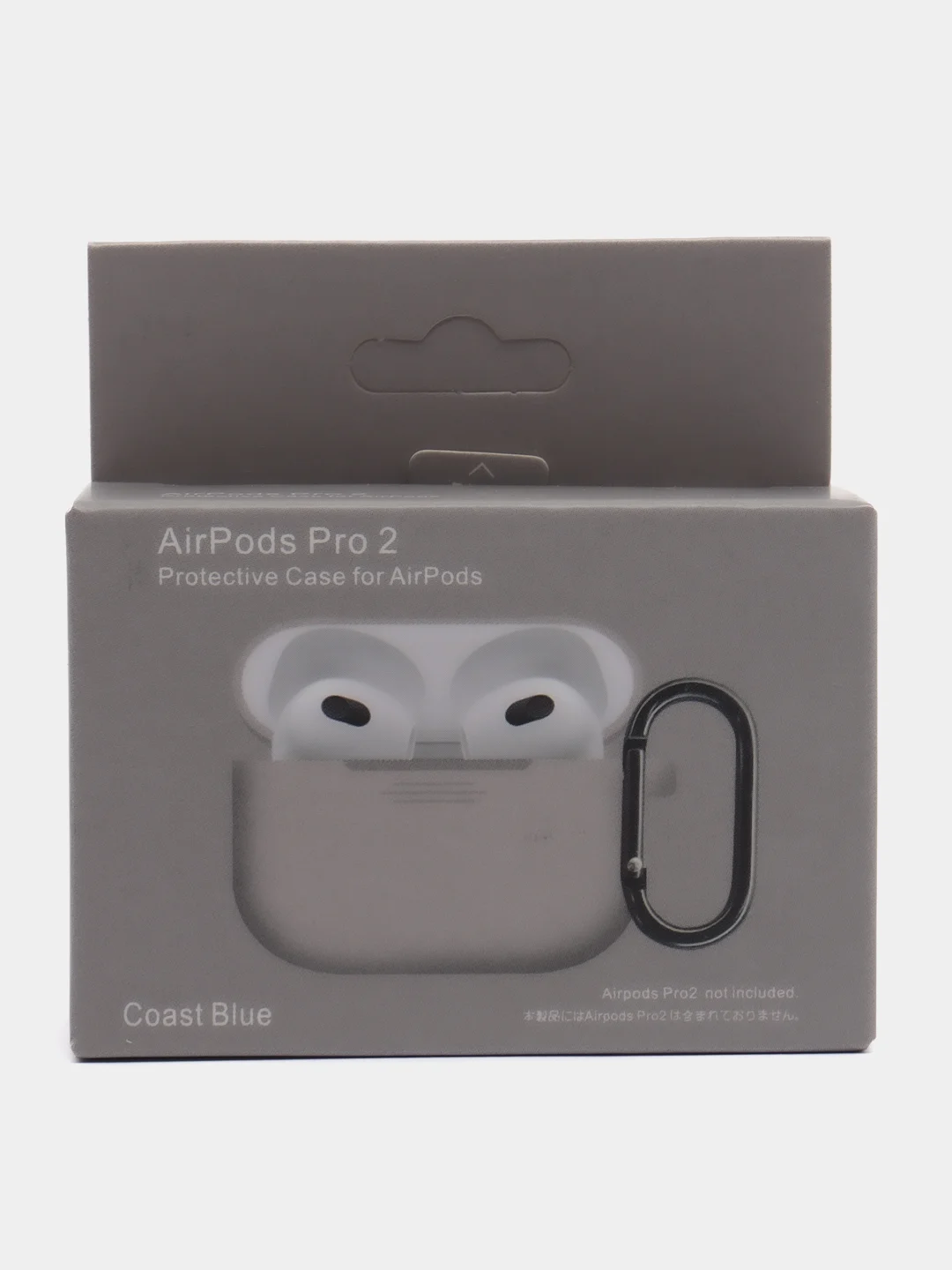 Светло-бежевый чехол для наушников AirPods Pro 2, силиконовый, с карабином