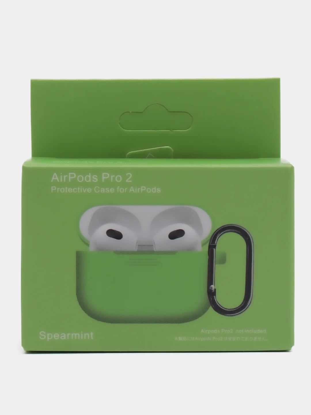 Лайм чехол для наушников AirPods Pro 2, силиконовый, с карабином