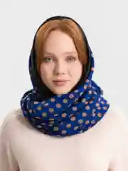 Синий шарф-снуд женский на флисе. 2 цвета.